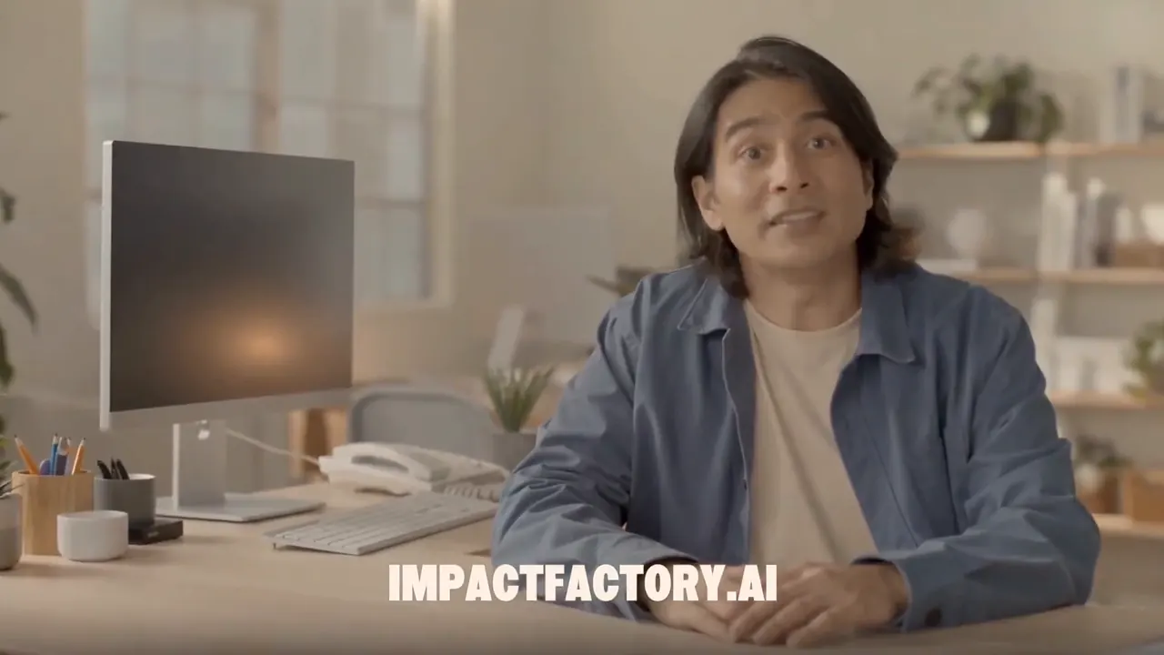 Impact Factory's founder at his desk, introducing the platform.
